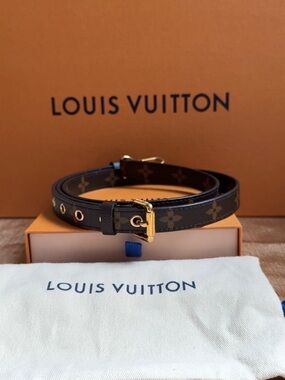 LV monogram Bandouliere shoulder strap with 2 gold color brass hardware